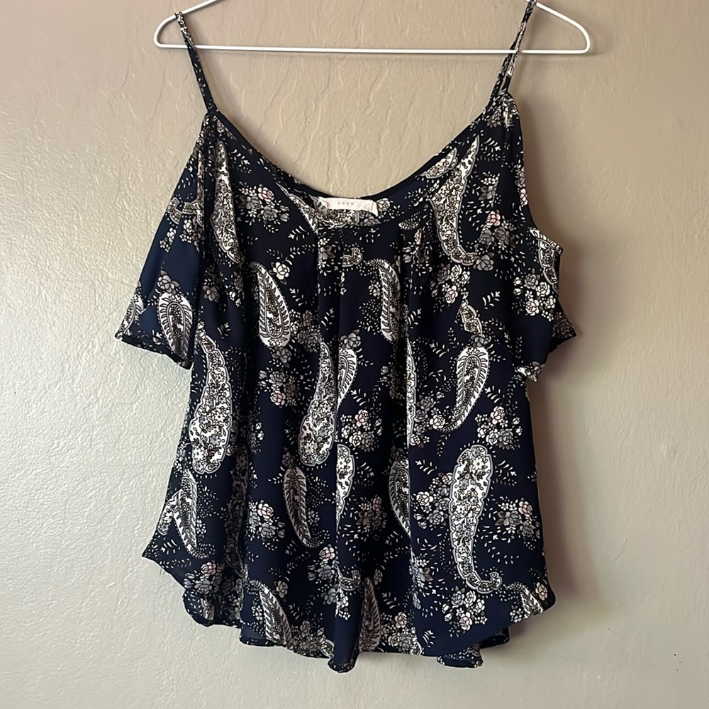 Lush Paisley Cold Shoulder Top